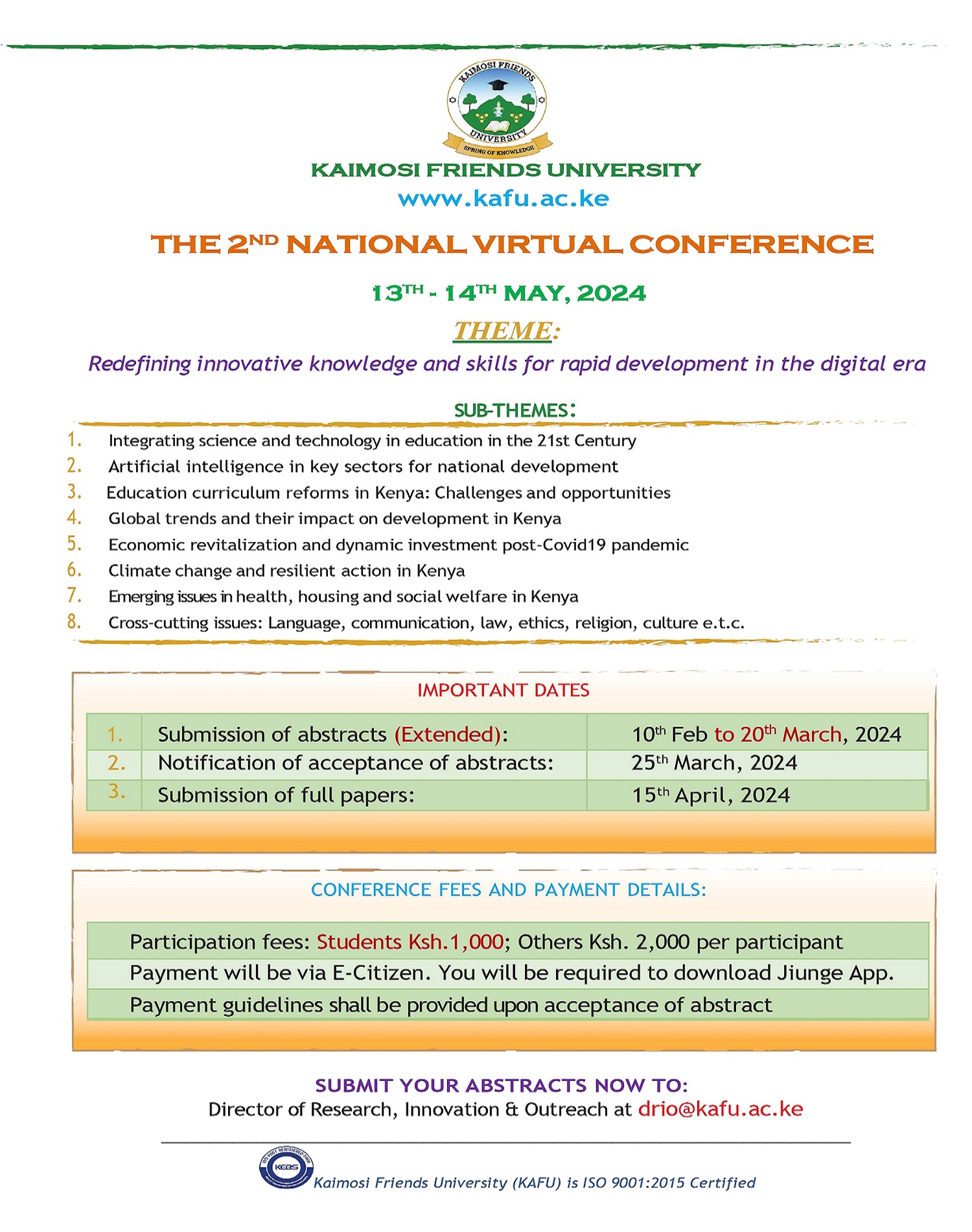 KAFU CONFERENCE 2024 CALL FOR ABSTRACTS UPDATED page 0001